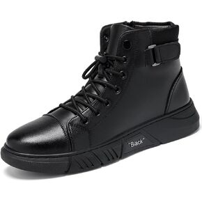 Men’s Italian Handmade High-Top Leather Boots Men’s Motorcycle Shoes Non-Slip Soft Business Boots