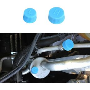 2PCS Blue Replacement Valve Caps for Car Air Conditioning, Car AC Caps, Leakproof R134a AC System Charging Port Caps, Car Accessories AC High and Low Pressure Caps for Most Vehicles (2PCS)