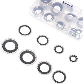 30 PCS A/C GASKET ، مجموعة تشكيلة ميناء ضاغط تكييف الهواء ، ومضخة التبريد متعددة المواصفات ، حشيات مضادة للتسرب مقاومة لدرجات الحرارة ، لمعظم شاحنات السيارات (سوداء)