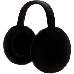 Plush Ear Muffs Winter Ear Warmers Cold Weather Ear Covers Faux Fur Earmuffs Adjustable Ear Wraps Soft Ear Headbands Black