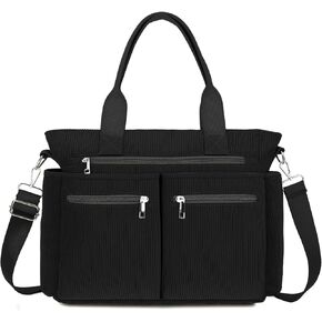 حقيبة حقيبة Crossbody-Corduroy للنساء/الرجال مع العديد من الجيوب المحمولة حقيبة يد محفظة اليومية لمحفظة العمل