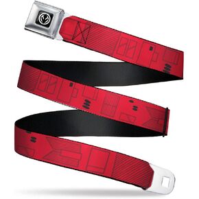 Star Wars Belt, Seatbelt Buckle Belt, Star Wars Sith Troopers Utility Belt Bounding Red Black Gray, Adjustable
