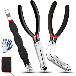 3pcs cliers electrical disconnect ، 37960 37980 pliers موصل كهربائي للسيارات ، أدوات فصل خرطوم السيارات لمقابس نمط علامة تبويب الدفع ، فاصل موصل كهربائي مع قفازات حالة التخزين