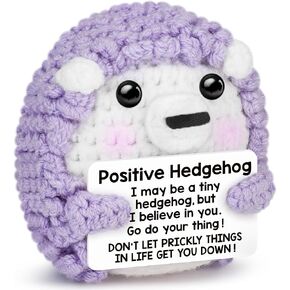 Mini Funny Positive Hedgehog Mothers Day Decorations for Women Daughter Friend Grandma Coworker Birthday Graduation Basket,Cute Stuff Inspirational Gifts for Teens Girls Boys,Cheer Up Handmade Crochet