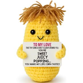 Congrats Grad Plush Corn with Removable Graduation Cap | Black and Gold | 2025 Encouragement Graduate Gift, Crochet Maize for College Students, Nurses, Women, Friends, Her, Him for 8th 6th 5th Grade