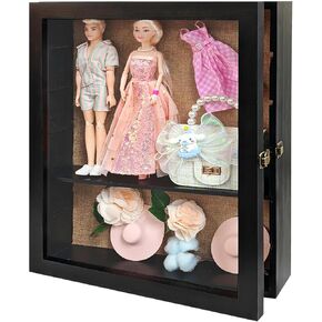 Extra Deep Shadow Box Display Box, Clothing Display Box, Costume Designer Small Model Display Box, Bouquet, Souvenir Shadow Box (Black Deep 5in)