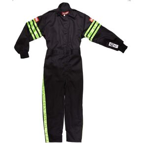 RaceQuip® 1950796RQP Pro-1 بدلة القيادة SFI 3.2A/1 Black/Green Stripe Youth XL