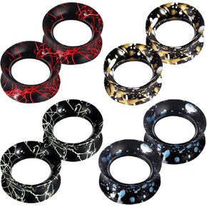 ONESING 8Pcs Silicone Gauges for Ears 00G-16mm Flexible Ear Tunnels Gauges Double Flared Ear Gauges Hypoallergenic Ear Expander Stretching Set for Women Men
