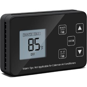 RV Thermostat, Briidea Cool/Heat RV LCD Screen Digital Thermostat, Compatible with Dometic 3106995.032, Not Applicable for Coleman Air Conditioners & Dometic 3 Wires System, 12V DC