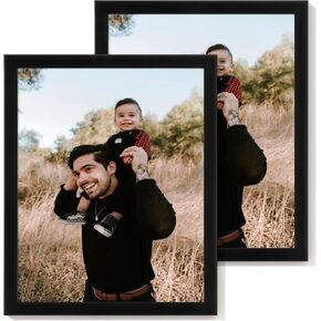 8x10 Picture Frame Set of 2,Display Pictures 8"x10",Black Photo Frame with Shatter Resistant Plexiglass,Picture Frames 8x10 Tabletop and Wall Mount,Poster Frame for Display Certificate Document