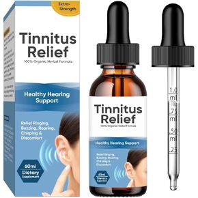 Tinnitus Relief for Ringing Ears, Natural Tinnitus Relief Spray, Tinnitus Treatment for Ear Noise & Tinnitus Interference, Improves Hearing-60ML