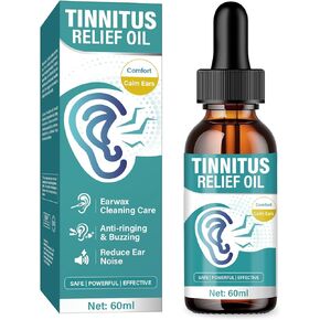 Tinnitus Relief for Ringing Ears, Effective Ear Ringing Relief Drops, Natural Herbal Tinnitus Treatment for Ear Clicking Buzzing, Improving Hearing for Men and Women