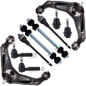 مجموعة تعليق Scitoo 10pcs لعام 2001-2010 لـ Chevy Silverado 2500 HD 2001-2004 Silverado 2500 2001-2006 Silverado 3500 W/Suspension Armon Troup Ball Lower Bar Bar end ROD ROD ROD