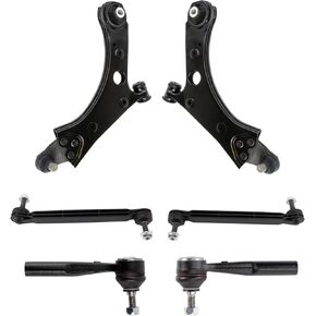 TRQ Front Steering & Suspension Kit Control Arm with Ball Joint Sway Bar Stabilizer Link Tie Rod Compatible with 2016-2019 Fiat 500X 2015-2018 Jeep Renegade