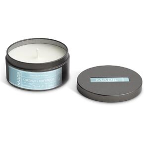 MARIL Collection Scented Travel 4 Ounce Wax and Tin Lidded Vessel Candle, Tobacco + Saffron