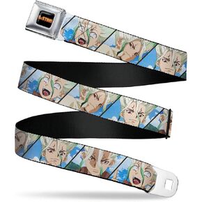 Crunchyroll Belt, Seatbelt Buckle Belt, Dr Stone Senku Ishigami Expression Blocks Blues, Adjustable