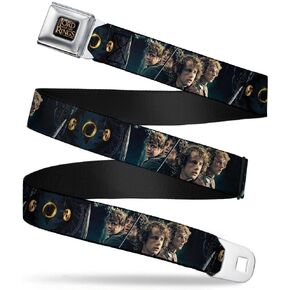 Buckle-Down Seatbelt Belt - 3-Rings/4-Hobbits Scene/Eye of Sauron - 1.0" Wide - 20-36 Inches in Length