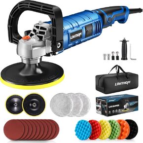 1600W Buffer Polisher, 6/7 inch Polishing Machine with 1000-3000 RPM 7 Adjustable Speeds / Detachable Handle Waxer , Car Polisher for Auto Detailing, Waxing, Paint Correction