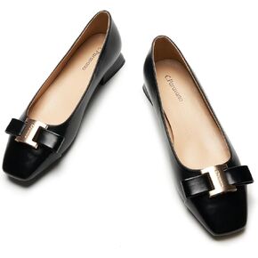 C.Paravano Women's Ballet Flats Shoes Square Flats مع Bowknot لحفلة مكتب العمل غير الرسمي ، للنساء الأنيق ، أحذية العمل المكتبية ، ملابس زفاف ، ربيع أنيمي الأحذية