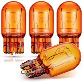 4 حزمة 7444NA Long LIME LIMETURE LED مصابيح العنبر T20 12V 21/5W إضاءة السيارات الأضواء العكسي