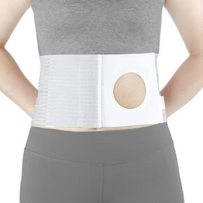 حزام فتق فتق القابل للتعديل - حزام دعم Stoma للتنفس لاستئصال القولون وحقائب اللفوف - رعاية ما بعد الجراح ، مناسب للرجال والنساء (XL)