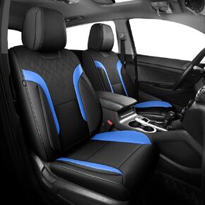 Beige Car Seat Covers Full Set - Breathable Faux Leather Universal 5 Seat Covers for Cars, Automotive Protector Fit for Most Sedan SUV Pick-up Truck