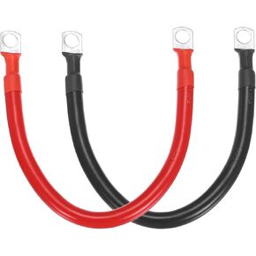 Meccanixity 2pcs 4 كابل بطارية AWG ، كابلات عاكس بطارية النحاس 1 قدم