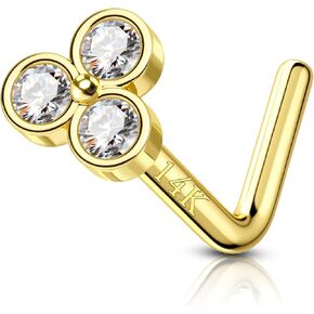 Dainty Flower 14K Gold Nose Studs 20G 7MM Gold Screw Nose Rings 14K Gold Nose Piercing Jewelry