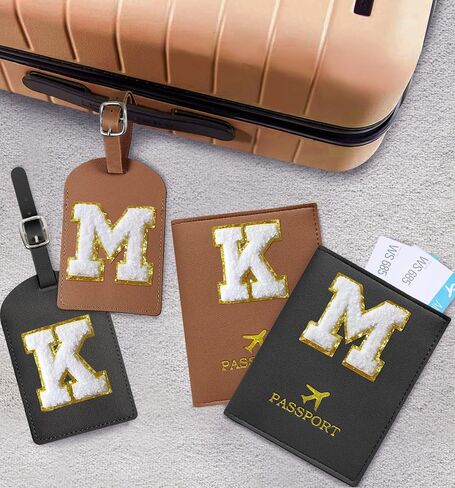 COSHAYSOO Pink Passport Cover Book Holder Travel Luggage Tag Set for Women Teen Girls with Initial Monogram Letter, Cute Airplane Essentials Personalized Cruise Accessories Trip Favor Gifts A in Saudi Arabia