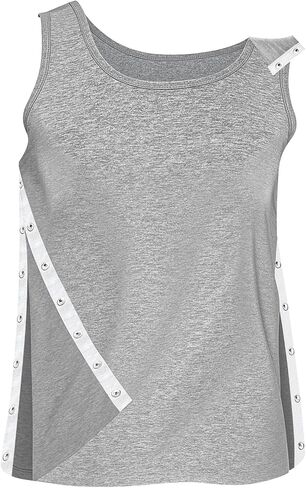 Shoulder & Side Full Snap-Access Tank Tops，Post Surgery Shirts Shoulder Arm Broken Breast Recovery Tank Tops - Unisex Sizing in Kuwait