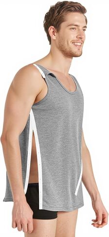 Shoulder & Side Full Snap-Access Tank Tops，Post Surgery Shirts Shoulder Arm Broken Breast Recovery Tank Tops - Unisex Sizing in Kuwait