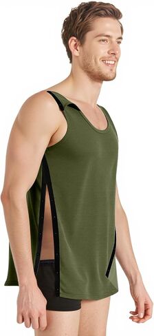 Shoulder & Side Full Snap-Access Tank Tops，Post Surgery Shirts Shoulder Arm Broken Breast Recovery Tank Tops - Unisex Sizing in Kuwait