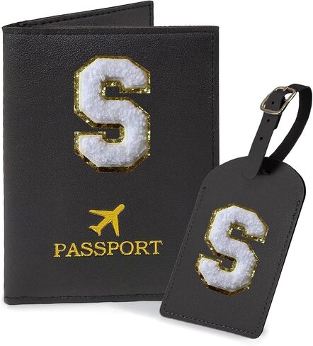 COSHAYSOO Pink Passport Cover Book Holder Travel Luggage Tag Set for Women Teen Girls with Initial Monogram Letter, Cute Airplane Essentials Personalized Cruise Accessories Trip Favor Gifts A in Saudi Arabia