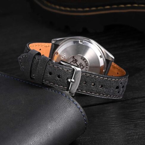 Anbeer Suede Leather Watch Band,18mm 20mm 22mm Perforated Replacement Wristband for Men Women,Classic Retro Watch Strap in Saudi Arabia