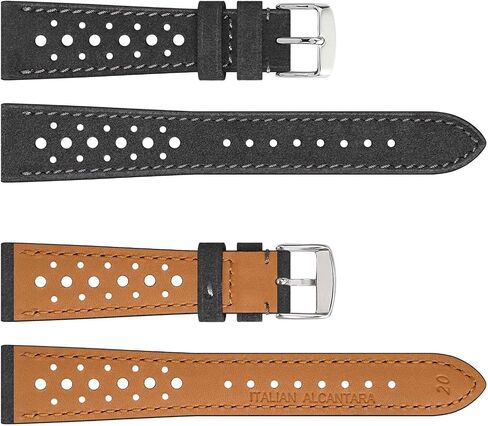 Anbeer Suede Leather Watch Band,18mm 20mm 22mm Perforated Replacement Wristband for Men Women,Classic Retro Watch Strap in Saudi Arabia