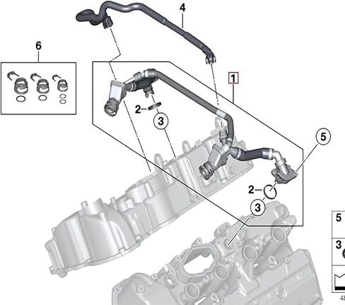AMCC Crankcase Beather Hose Hose Connering Line متوافق مع BMW 2010-2015 F06 F06 F13 F13 F02 550i 650i 750li Xdrive استبدال: 11158647961 in Saudi Arabia