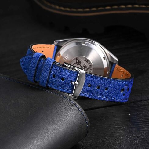 Anbeer Suede Leather Watch Band,18mm 20mm 22mm Perforated Replacement Wristband for Men Women,Classic Retro Watch Strap in Saudi Arabia