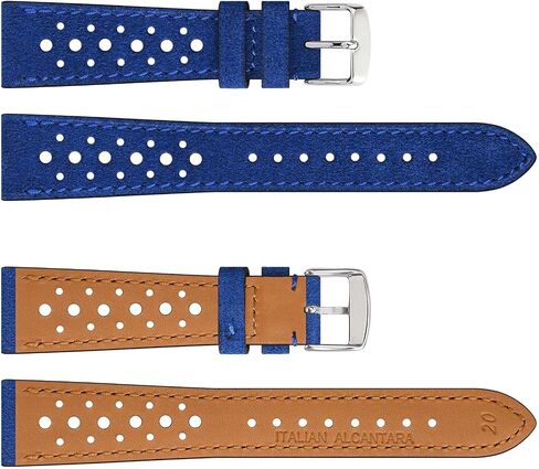 Anbeer Suede Leather Watch Band,18mm 20mm 22mm Perforated Replacement Wristband for Men Women,Classic Retro Watch Strap in Saudi Arabia