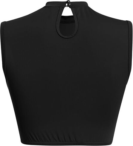AFAVOM Women Lyrical Dance Costume Contemporary Dancing Dress Up Sleeveless Crop Top + Asymmetrical Leotard Skirt Dancewear in Saudi Arabia