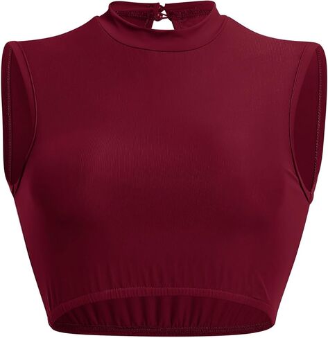 AFAVOM Women Lyrical Dance Costume Contemporary Dancing Dress Up Sleeveless Crop Top + Asymmetrical Leotard Skirt Dancewear in Kuwait