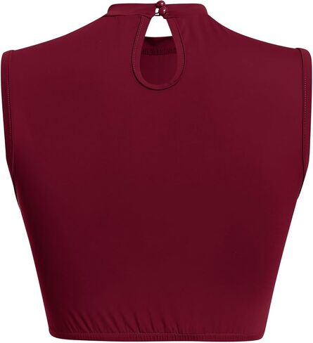 AFAVOM Women Lyrical Dance Costume Contemporary Dancing Dress Up Sleeveless Crop Top + Asymmetrical Leotard Skirt Dancewear in Kuwait