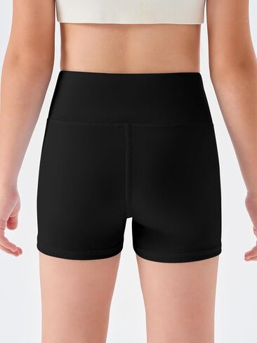 Haloumoning Girls Athletic Shorts Kids High Waisted Yoga Dance Biker Shorts Comfy Gymnastics Shorts 5-14Y in Kuwait