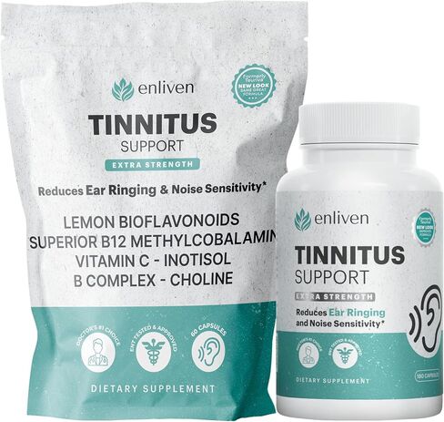 enliven Tinnitus Relief Pills | Prescription Strength Tinnitus Supplements for Ringing Ears | Extra Strength Formula | 60 Count | 2 Caplets Daily in Saudi Arabia