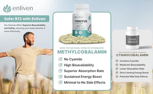 enliven Tinnitus Relief Pills | Prescription Strength Tinnitus Supplements for Ringing Ears | Extra Strength Formula | 60 Count | 2 Caplets Daily in Saudi Arabia