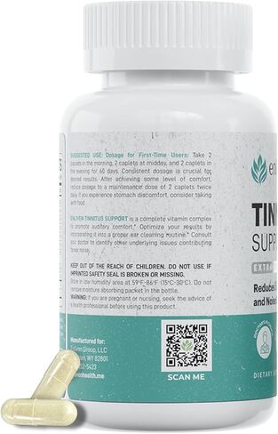 enliven Tinnitus Relief Pills | Prescription Strength Tinnitus Supplements for Ringing Ears | Extra Strength Formula | 60 Count | 2 Caplets Daily in Saudi Arabia