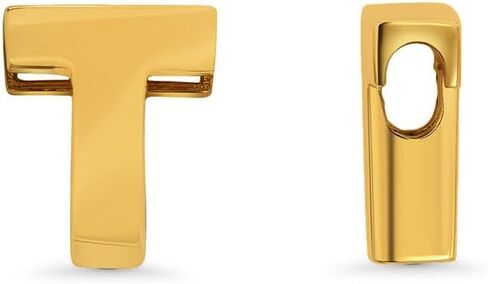 14k Yellow Gold Mini Sliding Block Initial Charm Uppercase Letter Slide Through Pendant in Saudi Arabia