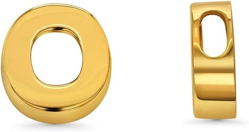 14k Yellow Gold Mini Sliding Block Initial Charm Uppercase Letter Slide Through Pendant in Saudi Arabia