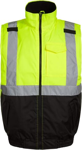 Bass Creek Outfitters Men's Safety Vest - High Visibility Workwear Insulated Construction Vest with Reflective Tape (M-XXL) in Kuwait