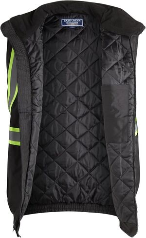 Bass Creek Outfitters Men's Safety Vest - High Visibility Workwear Insulated Construction Vest with Reflective Tape (M-XXL) in Kuwait