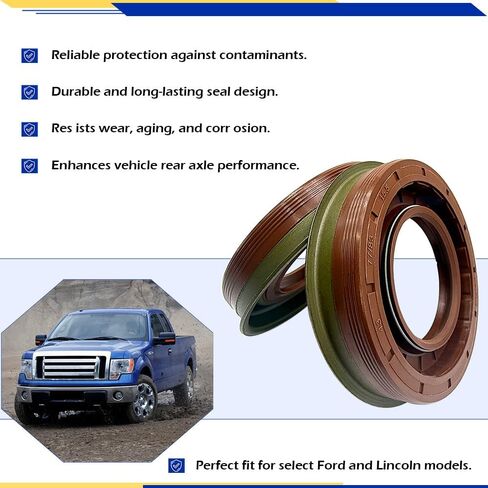 Rear Axle Wheel Seal Driver & Passenger Side Pair for Ford F-150, F-250, Lincoln Mark LT, Blackwood, Navigator (9.75 RG) Compatible with 1997-2013 Models in Saudi Arabia